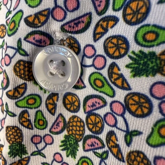 Callaway Opti-Dri Tropical Fruit Print Golf Polo Shirt XL - Picture 4 of 8